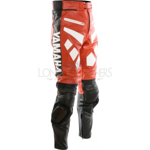 Yamaha Red Leather Motorcycle Trouser Pant